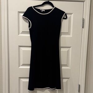 Annalee + Hope Black Midi Dress with White Accents